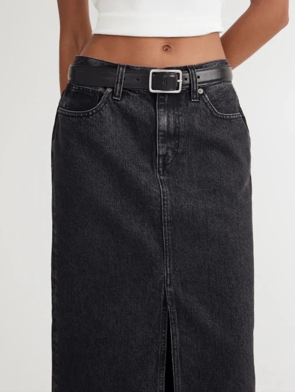 Madewell Denim Mid-Rise Maxi Skirt in Lunar Wash size 30 NWT